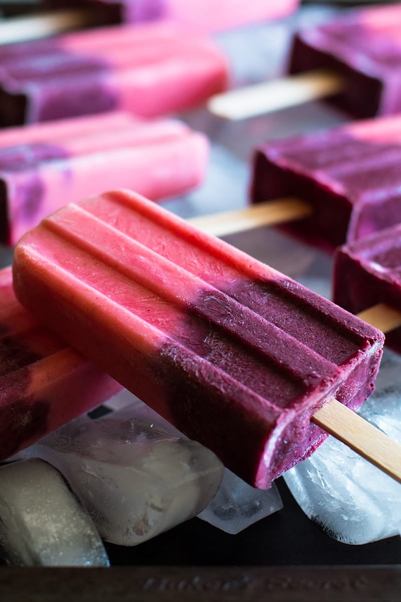 Healthy Strawberry Blueberry Popsicles Kids & Adults Love